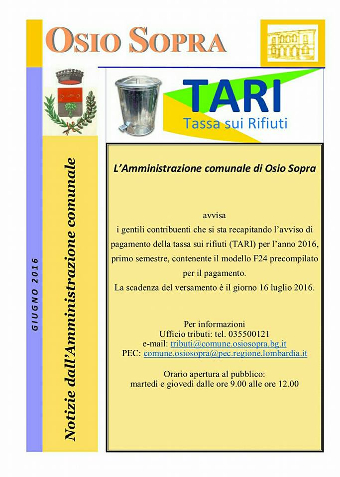 Avviso al cittadino: TARI