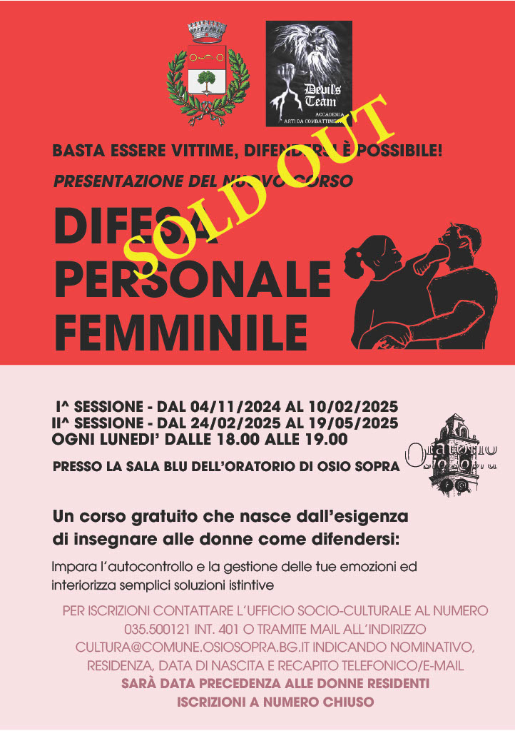 Corso Difesa Personale Femminile